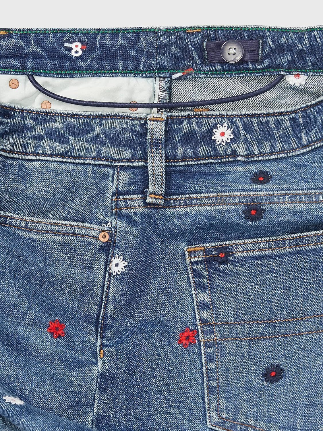 Женские адаптивные джинсы Tommy Hilfiger Mom Fit с вышивкой и магнитной застежкой-гульфиком, Medium Wash — фото 3