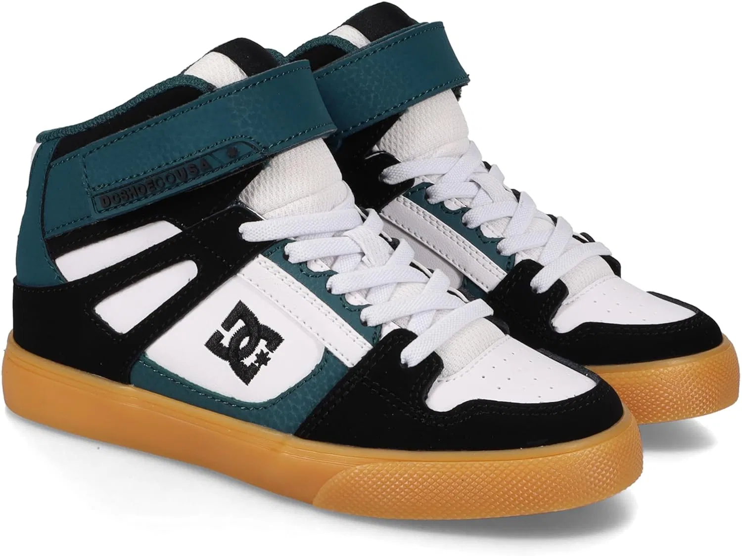 Кроссовки для скейтбординга DC Pure High-Top EV, Black/Green/Gum
