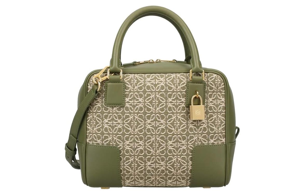 

LOEWE Сумка через плечо из ткани Anagram с телячьей кожей, женская, зеленая