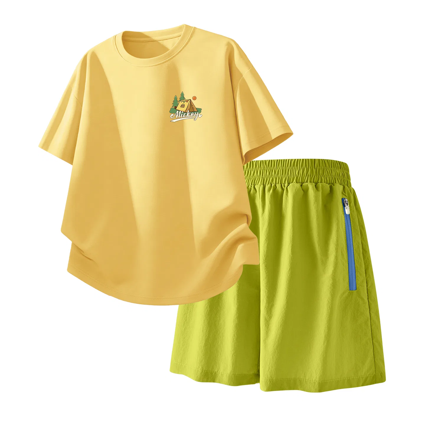 Детский спортивный костюм Casual Sportswear 2 Piece Set Disney, Dewy Flower K Sky Blue+Solid Color Mint Green — фото 4