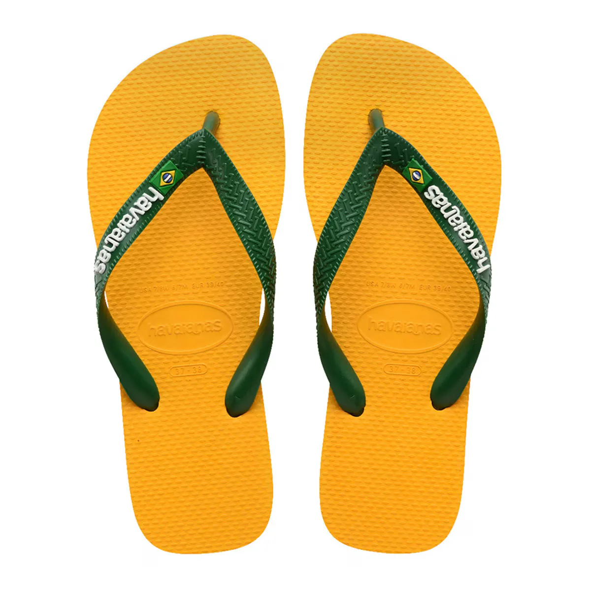 

Шлепанцы унисекс с логотипом Бразилии Havaianas, желтый/зеленый