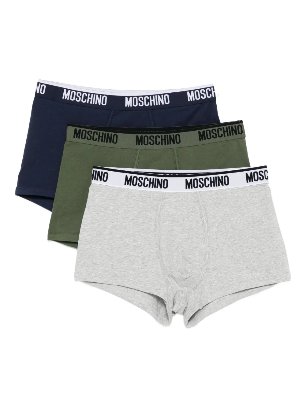 

Брифы с логотипом на поясе (упаковка из трех штук) Moschino, синий