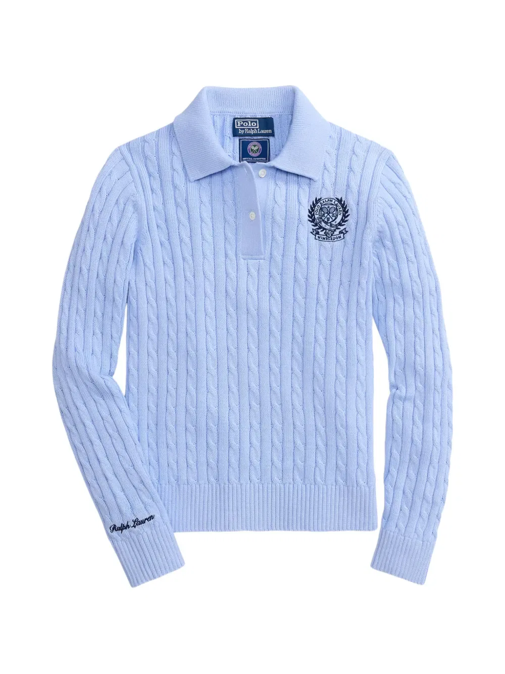 Свитер-поло с вышитым косами Polo Ralph Lauren, синий