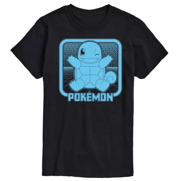 

Мужская футболка с ретро-принтом Squirtle Licensed Character, черный