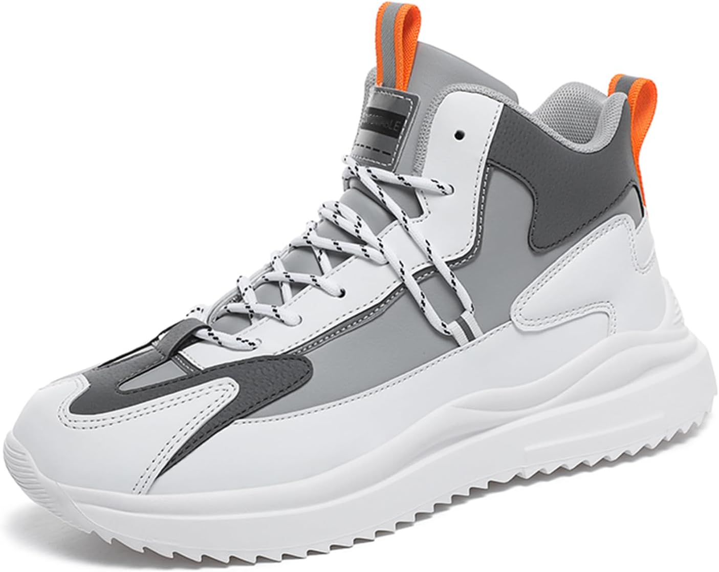 

Мужские повседневные спортивные туфли с массивной подошвой, высокие модные кроссовки для тенниса, бега и ходьбы Spwagym, белый/серый