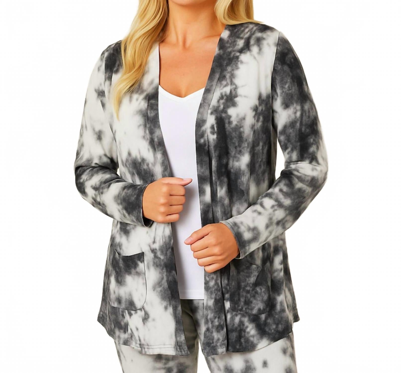 

Кардиган с принтом тай-дай в белом/черном цвете French Kyss, белый/черный