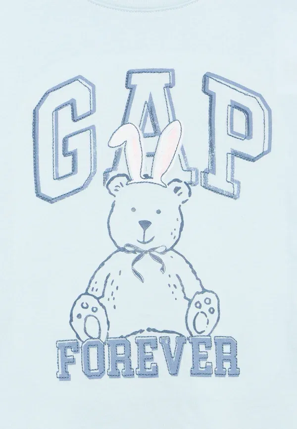 Футболка Gap Extra relaxed tee graphic mar print, голубое облако — фото 4