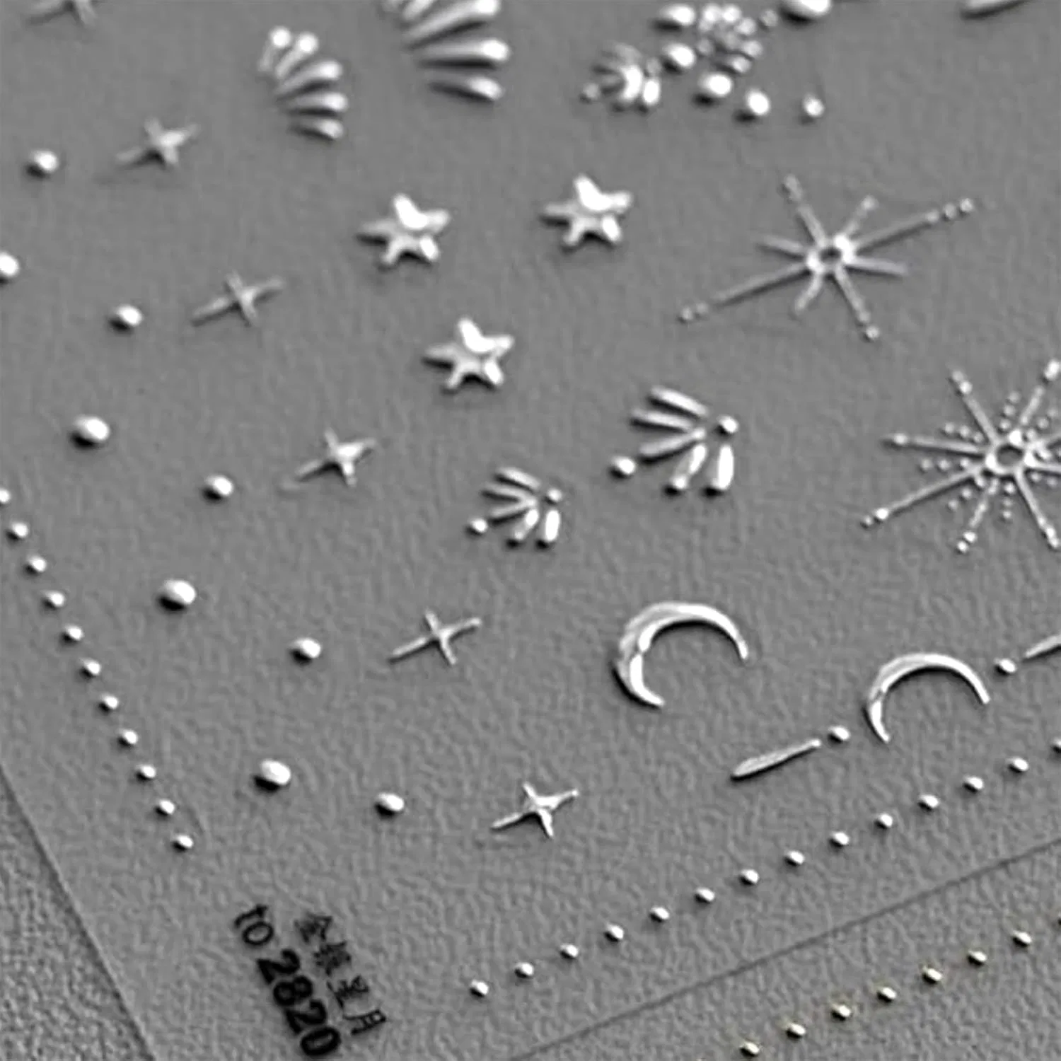 Наклейки для ногтей Shimmerz Moon Star 3D серебристые Shimmerz — фото 4