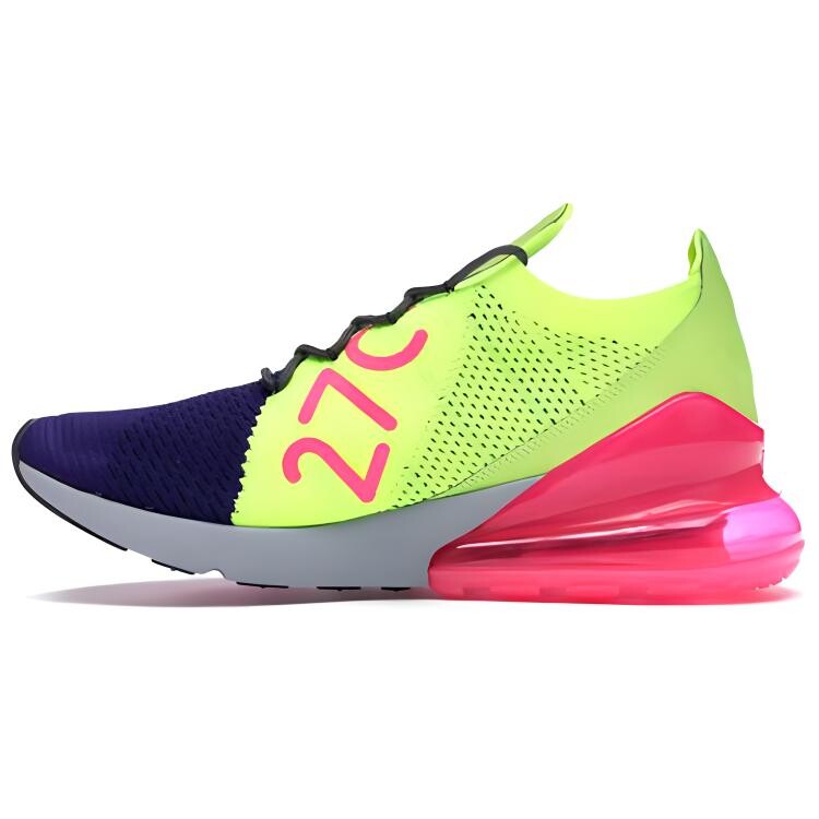 

Кроссовки Nike Air Max 270 Flyknit Regency Purple Volt, синий/желтый/красный