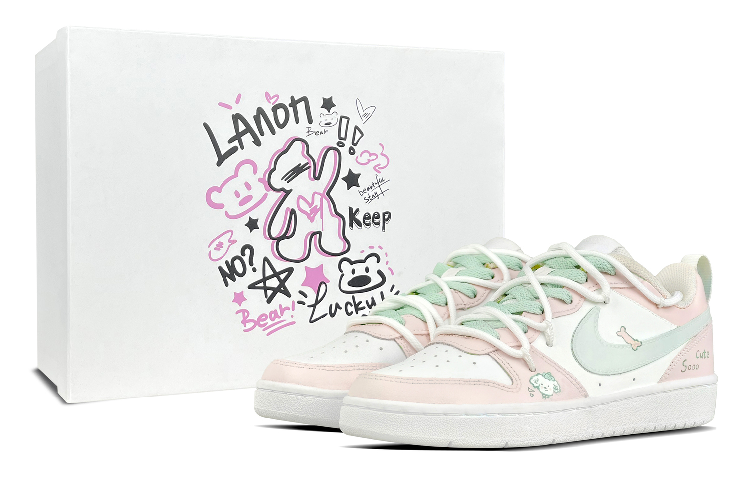 

Nike Court Borough весенняя коллекция для щенков специальная коробка низкие детские скейтбординговые кроссовки white kids'