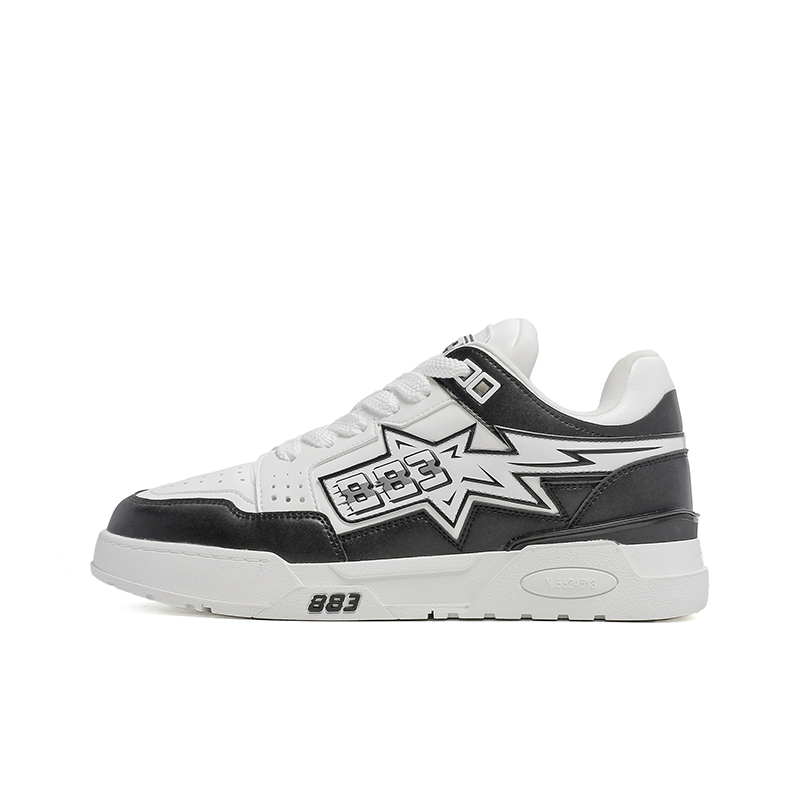 

883 STAR Star Dance Shoes нескользящие водонепроницаемые и износостойкие низкие скейтбордские кроссовки унисекс черно-белые, цвет Black White