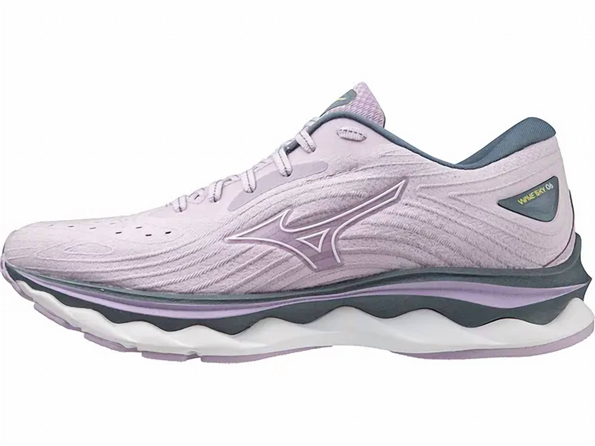 Женские кроссовки Wave Sky 6 в пастельно-сиреневом/белом цвете MIZUNO — фото 2