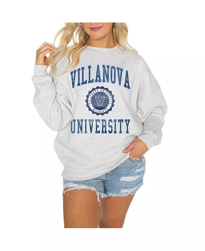 

Женская флисовая толстовка-пуловер Steel Villanova Wildcats Good Vibes Premium с заниженными плечами Gameday Couture