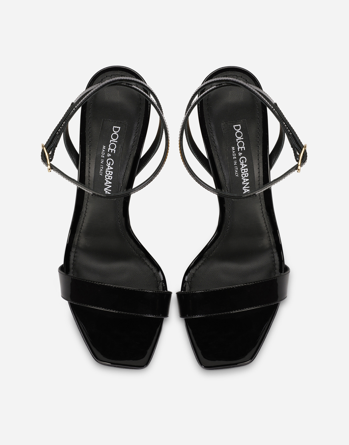 Босоножки из лакированной кожи на каблуке 3,5 см Dolce & Gabbana, черный — фото 4