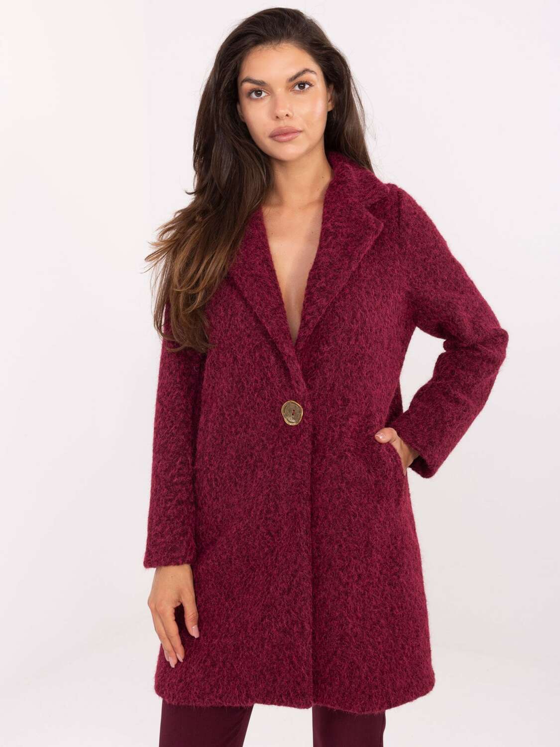 

Madnezz House Межсезонное пальто в цвете бордо