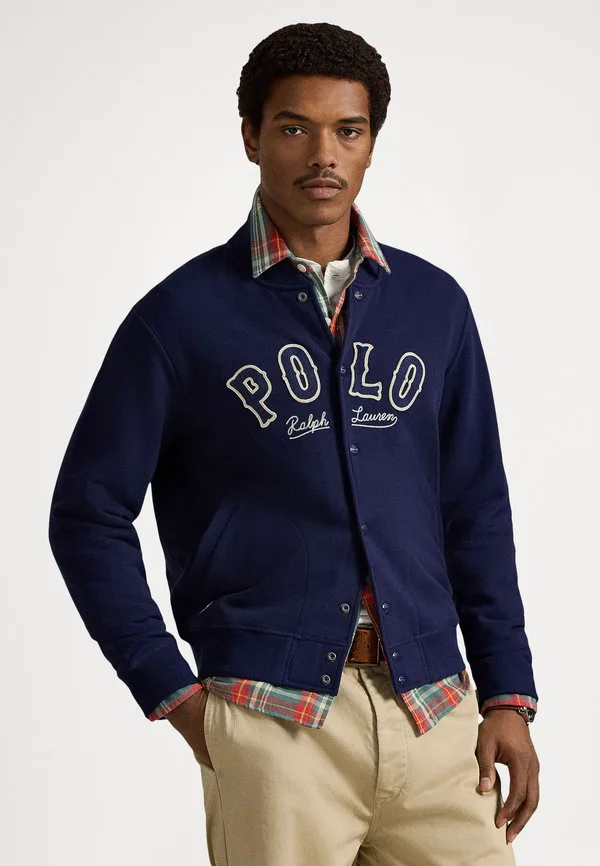 Куртка-Кардиган из флиса rl с логотипом в западном стиле Polo Ralph Lauren, Cruise Navy