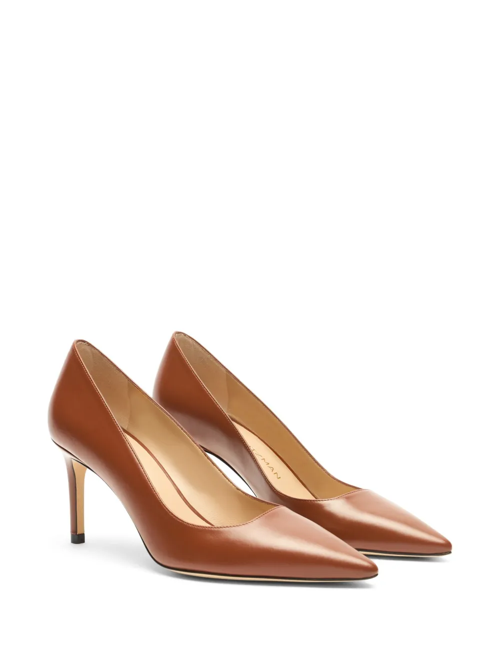 Туфли Stuart Power 75 с острым носком из кожи, 75 мм Stuart Weitzman, коричневый — фото 2