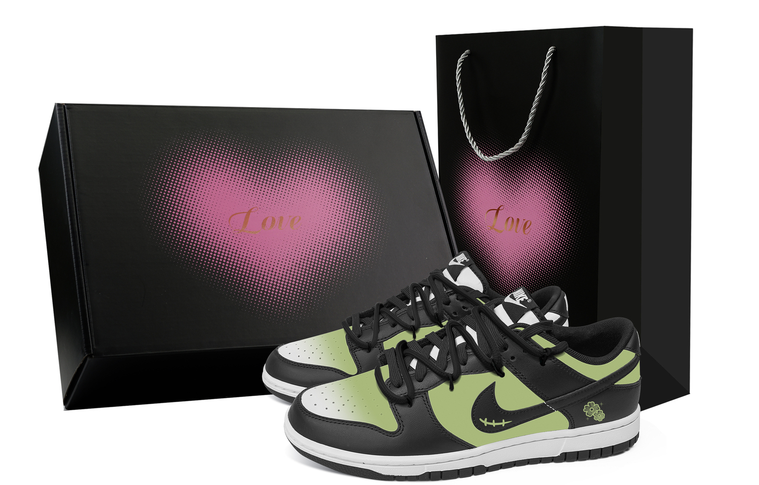 

Детские скейтбордистские кроссовки Dunk Nike, черный зеленый