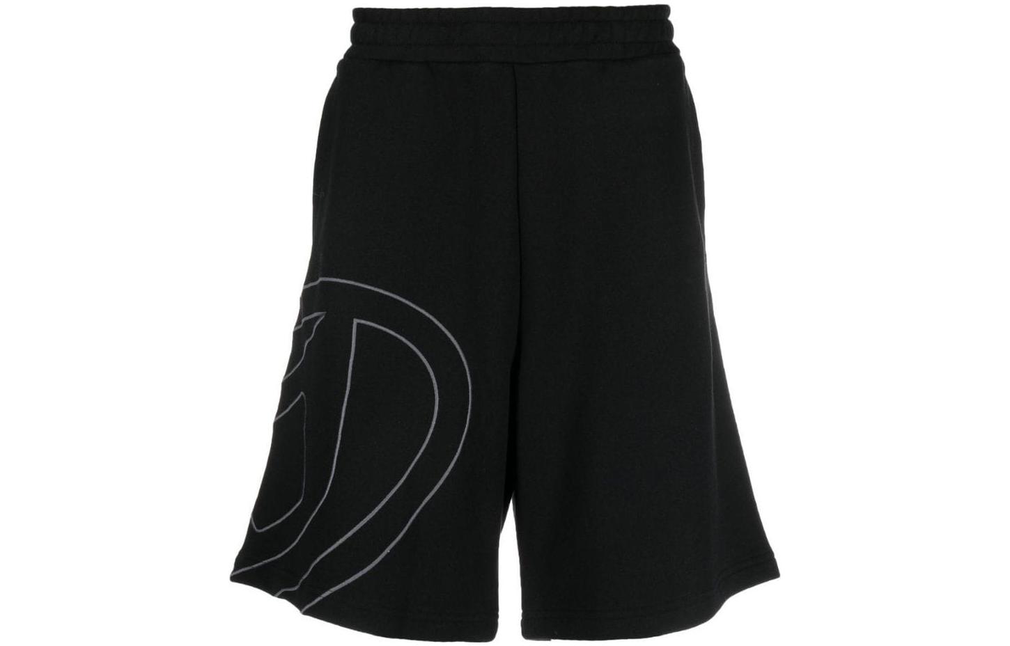 Футболка Diesel P Crow Megoval Maxi D Logo Sweat Shorts, черная — фото 2