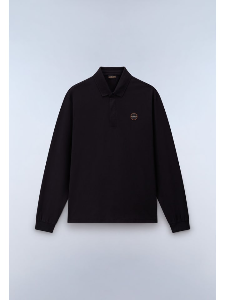 

Napapijri Поло "E-Badge Ls" черного цвета, Черный, Napapijri Поло "E-Badge Ls" черного цвета