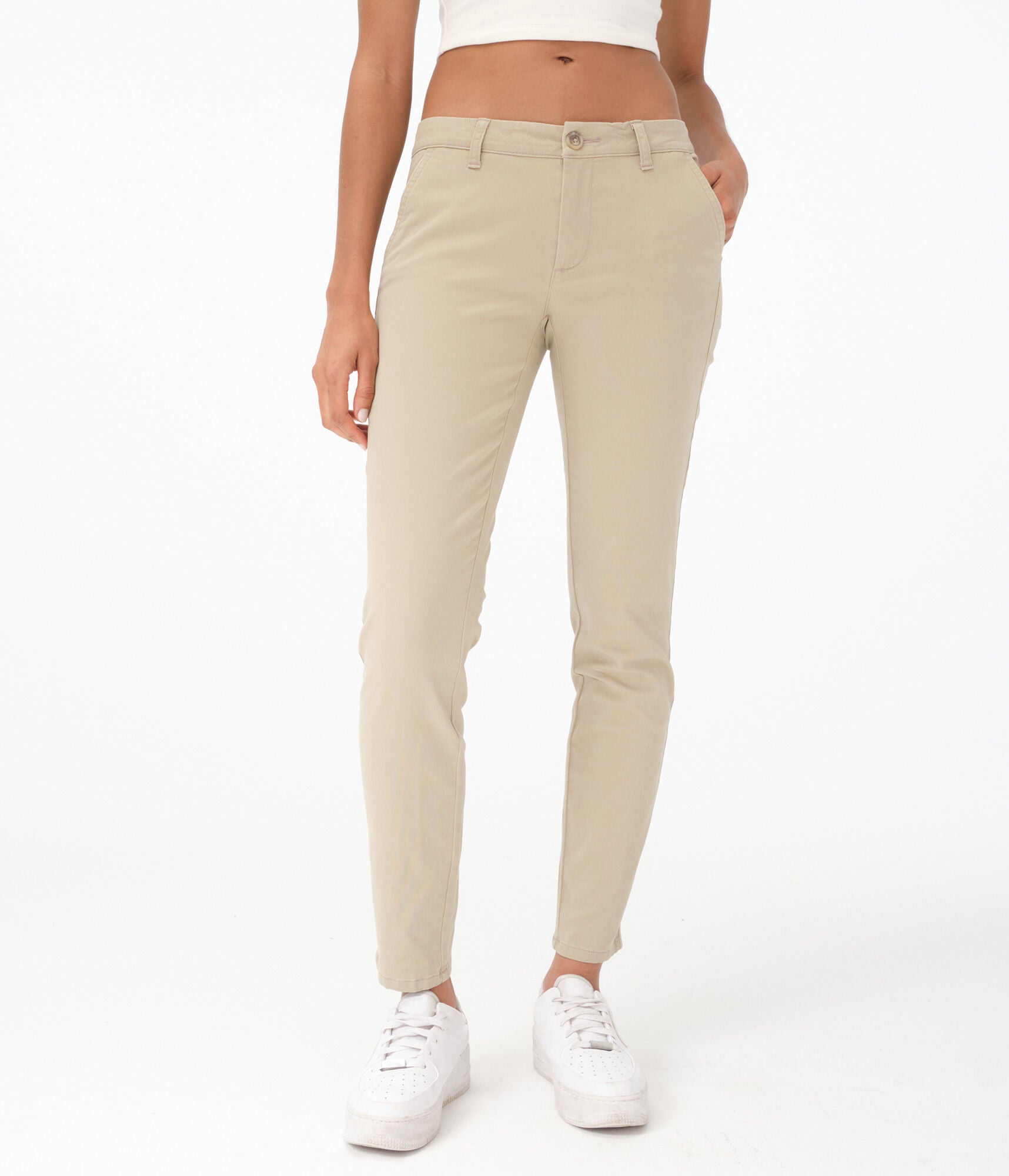 

Женские обтягивающие брюки из твила Aeropostale, цвет tan 251