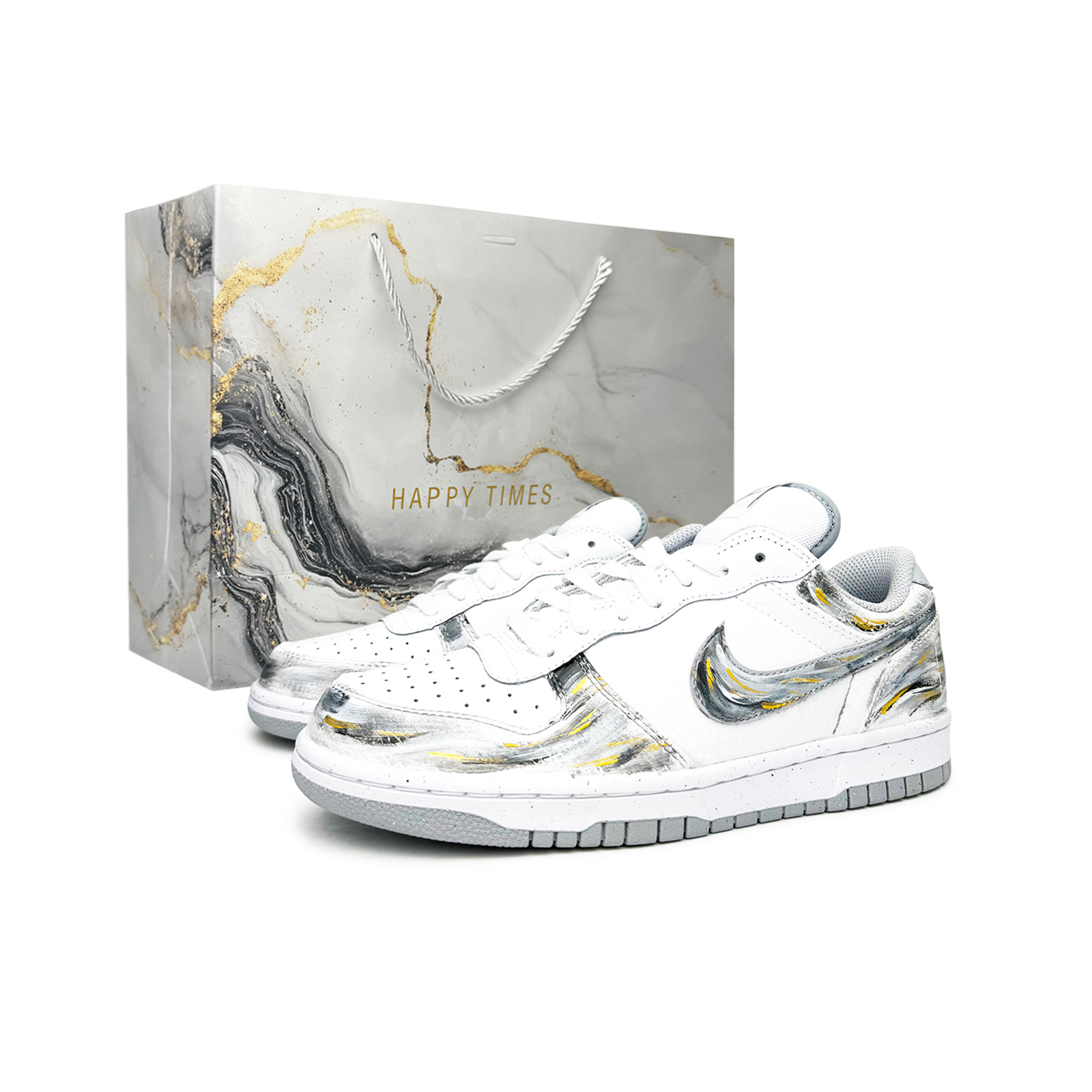 

Nike Мужские низкие скейтборд-кроссовки Big Golden Comet Trajectory из синтетической кожи, износостойкие, с возможностью увеличения высоты