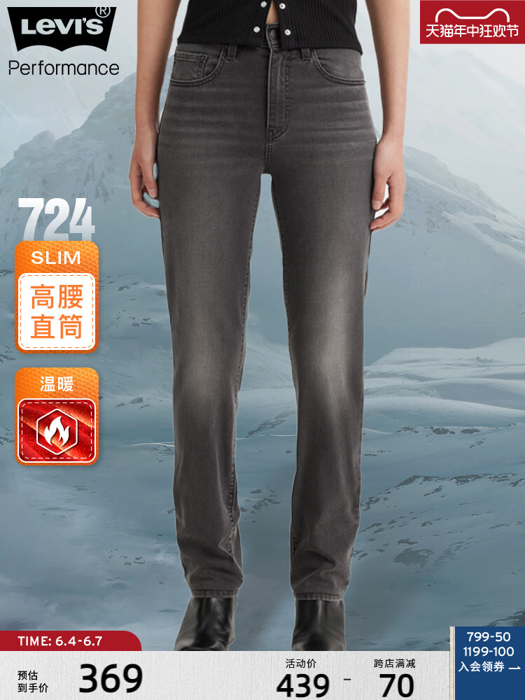 

Джинсы прямые Levi's Winter Warm Series 724 женские, дымчато-серый