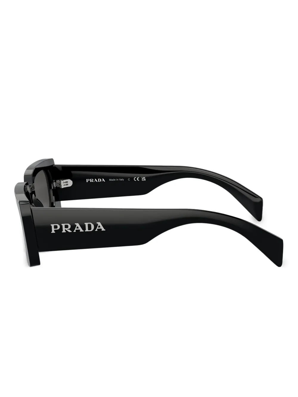 Солнцезащитные очки в массивной оправе с логотипом Prada, черный — фото 3