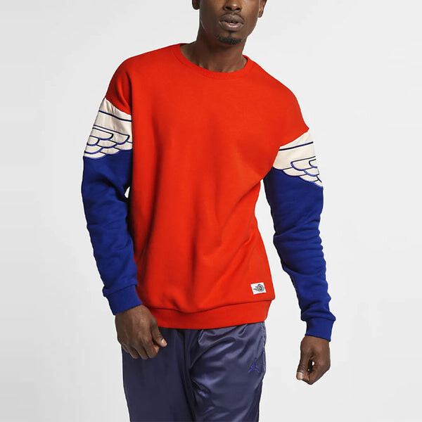 Толстовка Air Jordan Splicing Wings Pattern Casual Round Neck Pullover, цвет colorblock — фото 2