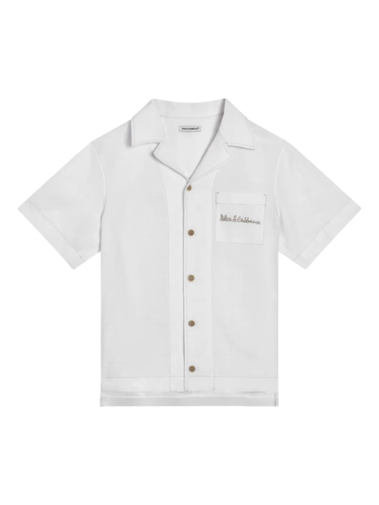 

Рубашка с вышивкой Dolce & Gabbana Kids, белый