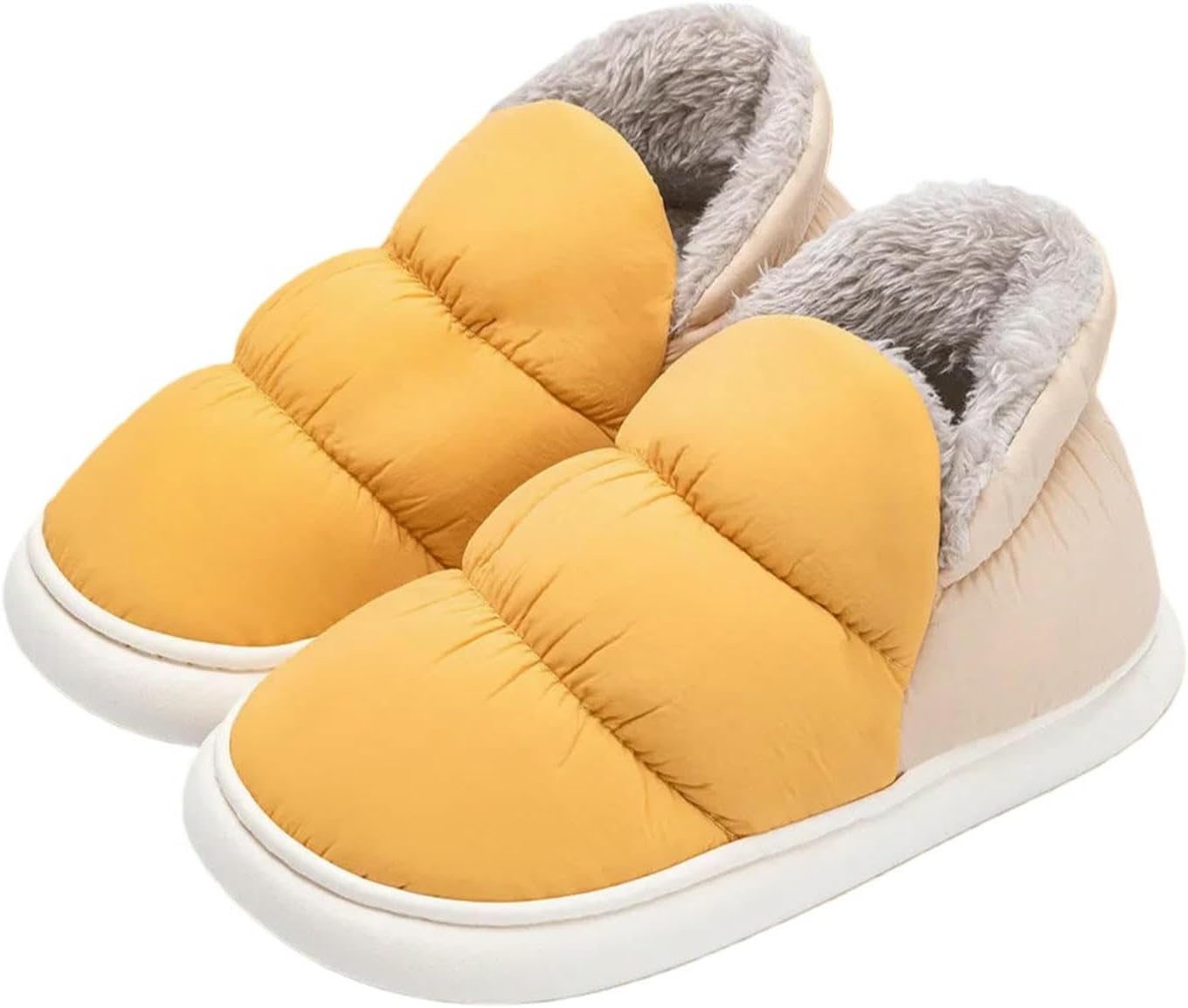 

Домашние тапочки для мужчин и женщин, зимние теплые, повседневные с нескользящей подошвой, толстые, для дома Uebherv, желтый