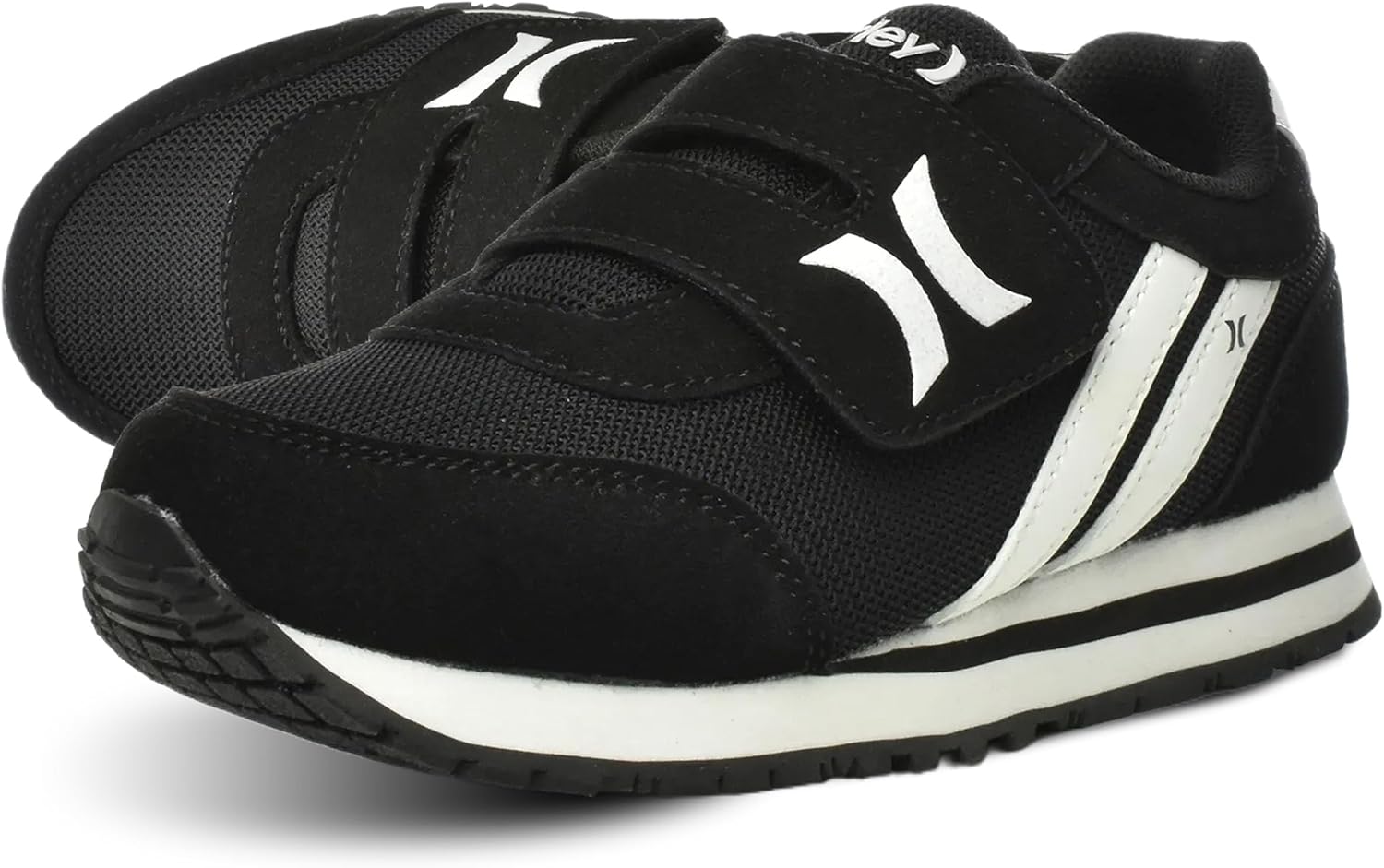 

Детские кроссовки Hurley Kid's Knox для ходьбы - детские кроссовки с липучкой для легкого надевания, легкие обувь для бега и ходьбы для мальчиков и девочек, кроссовки для малышей, белый/черный