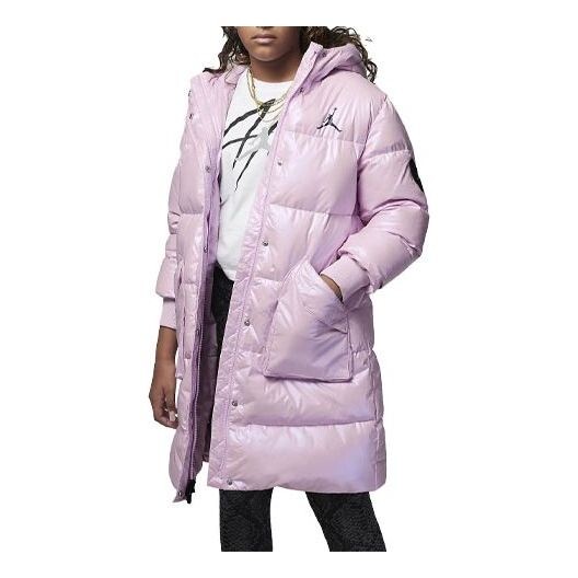 

Куртка Air Jordan Long Down Hooded Jacket 'Pink', розовый, Серый, Куртка Air Jordan Long Down Hooded Jacket 'Pink', розовый
