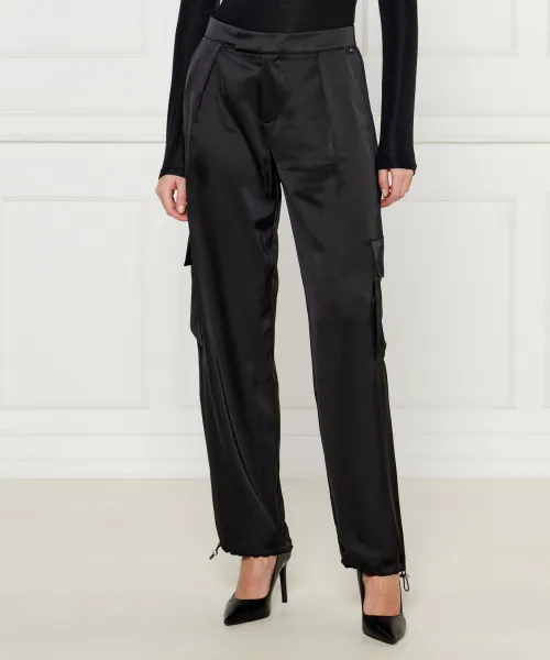 

Атласные брюки-карго c_targov Regular fit Boss Orange, черный