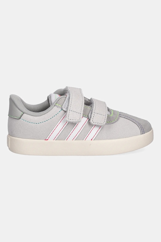Детские замшевые кроссовки VL COURT 3.0 Adidas, серый — фото 2