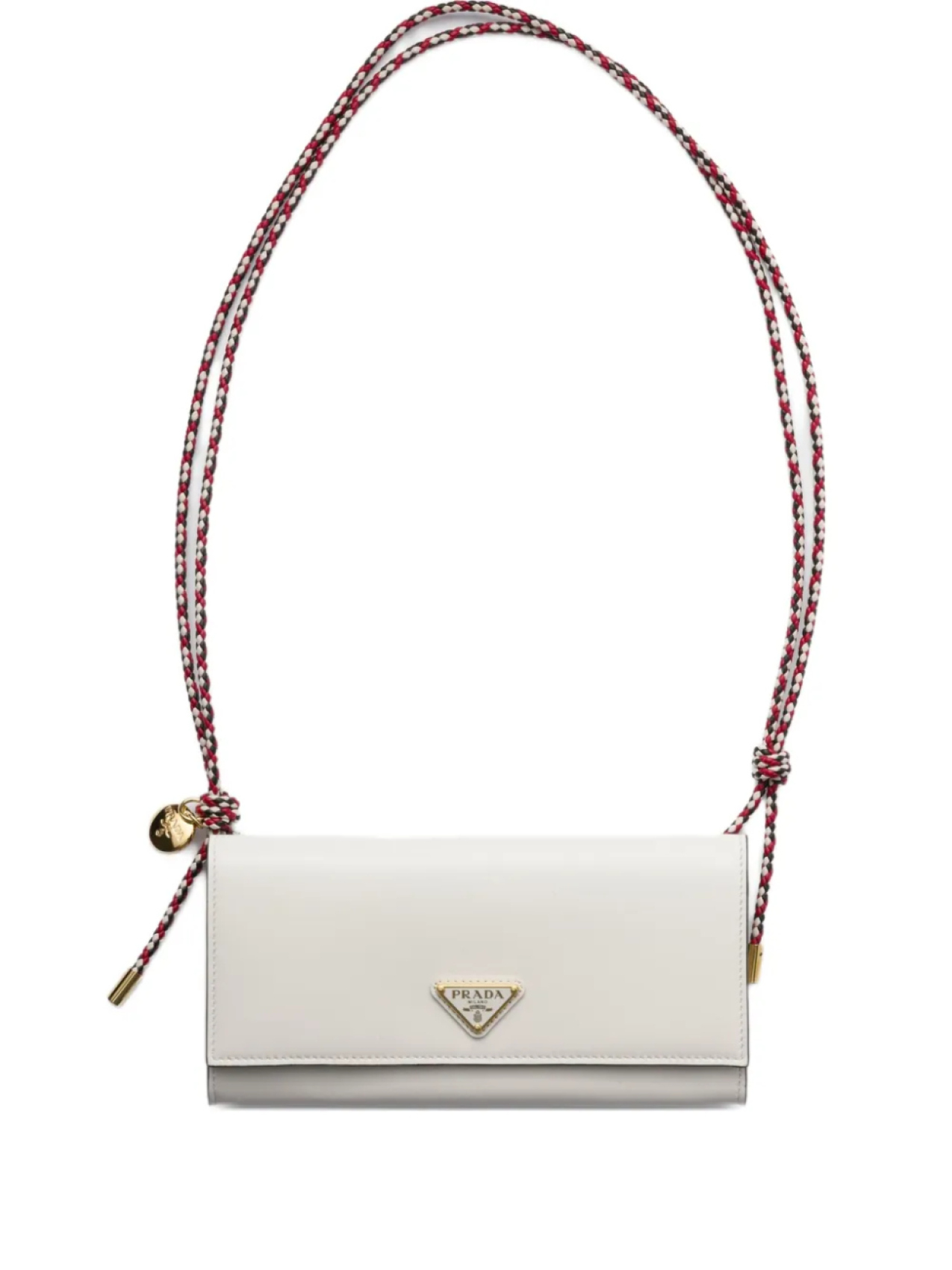 

Prada клатч с плетеным ремешком, белый