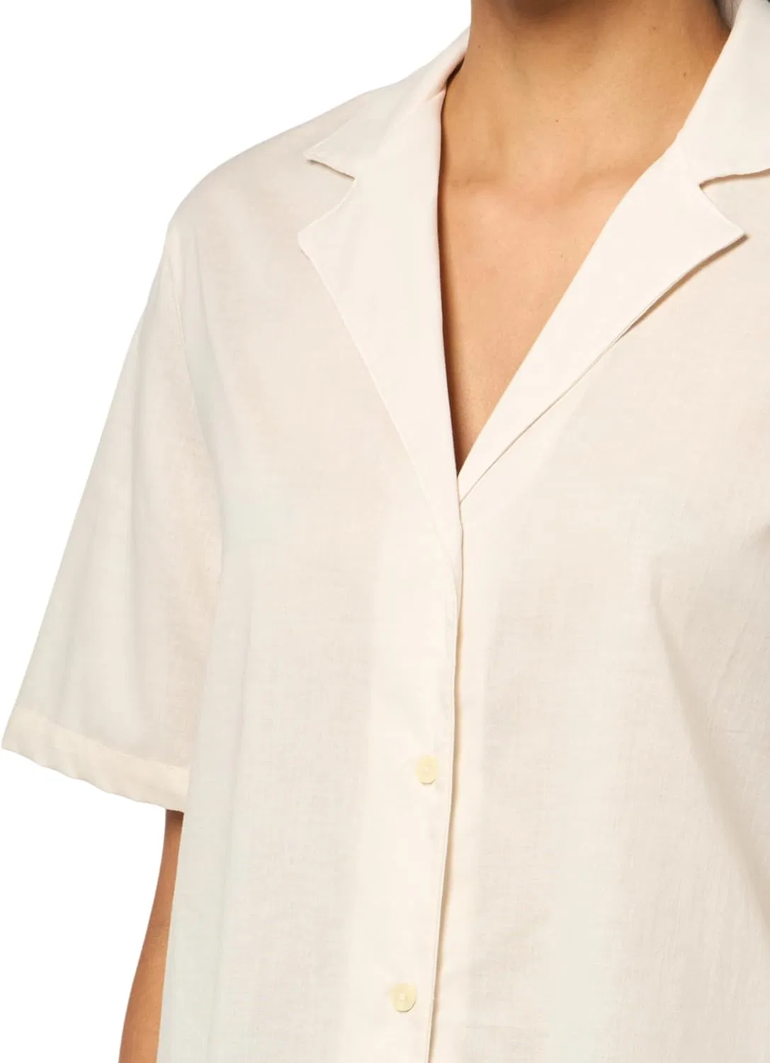 Блуза свободного кроя, Cotton Relaxed Beach Shirt, BOSS, белый — фото 3