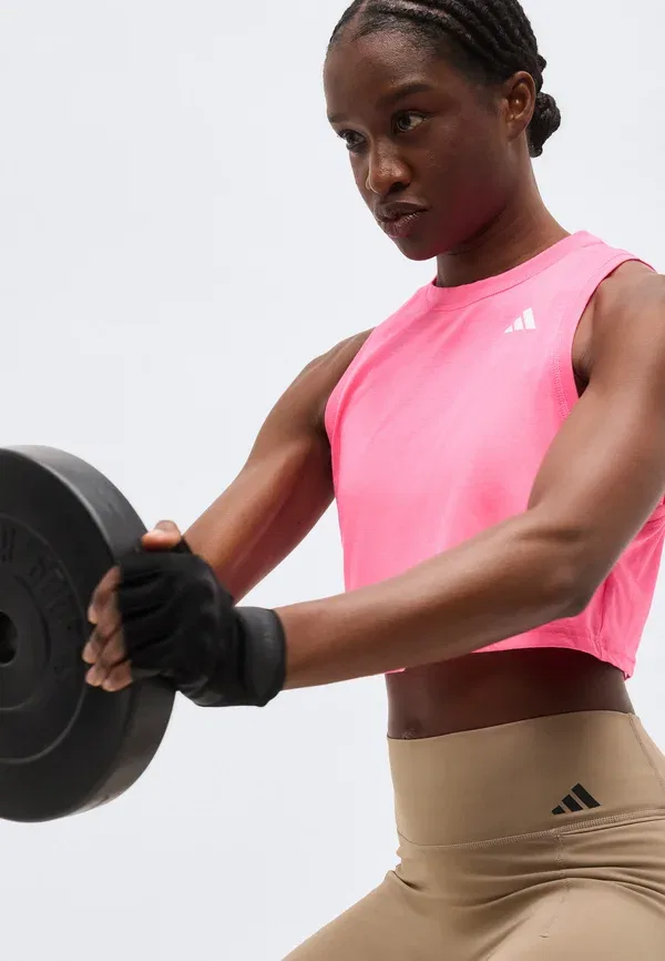 Топ для тренировок Adidas Performance Workout essentials boxy top, ярко-розовый — фото 4
