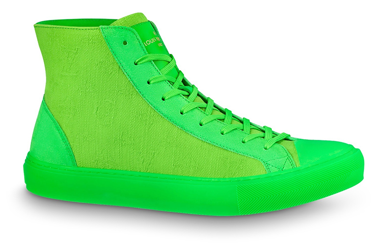 Кроссовки для скейтбординга мужские high top LOUIS VUITTON, зеленый — фото 4