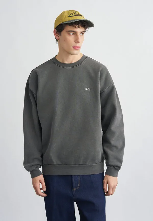 

Толстовка с надписью "lowncase crew" Obey Clothing, Black, Черный, Толстовка с надписью "lowncase crew" Obey Clothing, Black