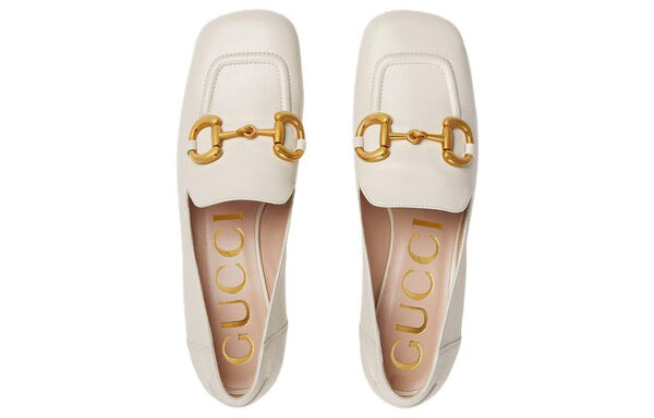 Кроссовки loafer with horsebit 'white' Gucci, белый — фото 3