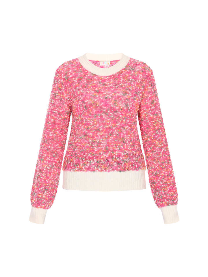 

IZIA Женский свитер розового цвета с разноцветными вставками