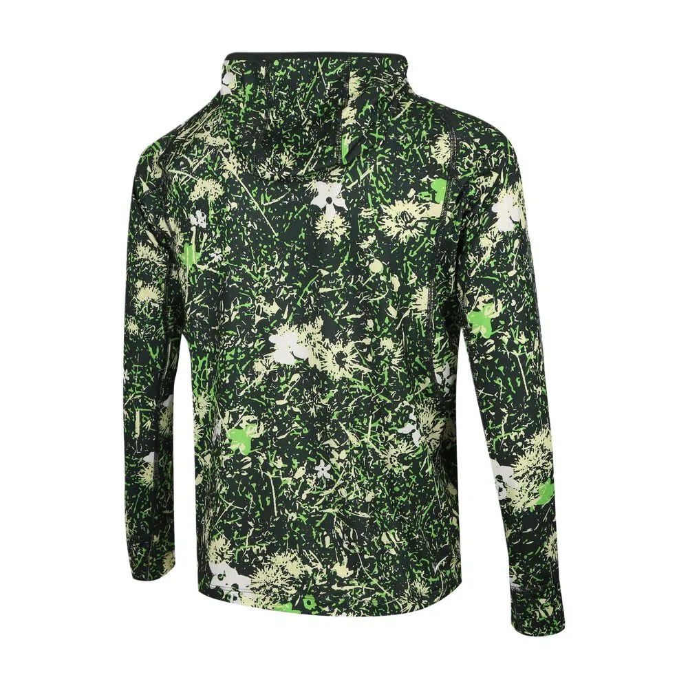 Детская футболка с капюшоном Moderate Nike, Green All over Print — фото 3