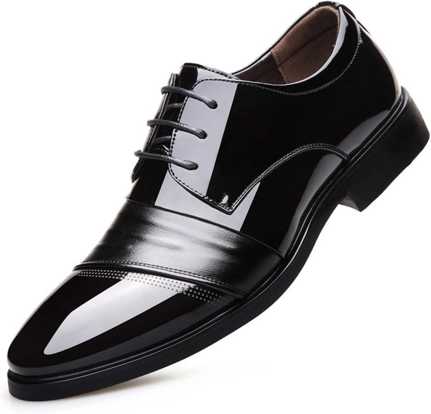 

Мужские повседневные деловые кожаные туфли, удобные шнурованные противоскользящие оксфорды, смокинг, выпускной, свадебные, формальные туфли Lnistride, черный