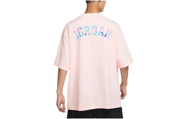 Футболка Air Jordan Solid Color Round Neck Pullover Brand Multi-Color Short Sleeve T-Shirt Men's Light Pink, мультиколор — фото 2