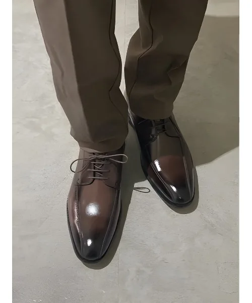 Мужские туфли с воздухопроницаемой подошвой Perfect Suit FActory тёмно-коричневые