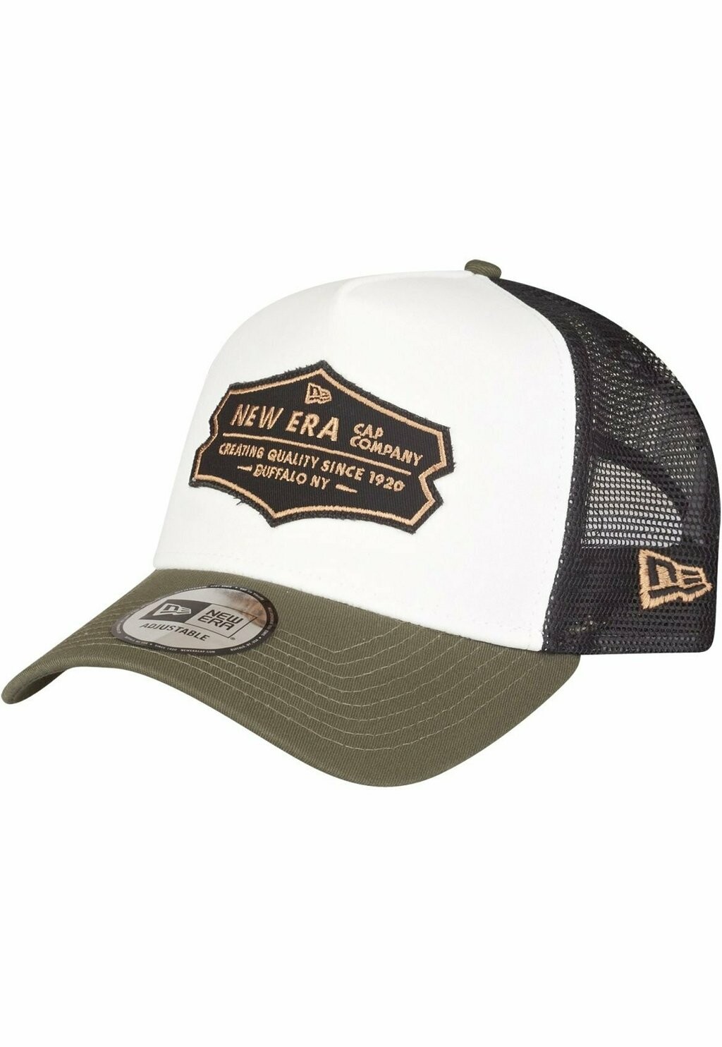 

Бейсболка TRUCKER RETRO PANEL New Era, цвет white olive