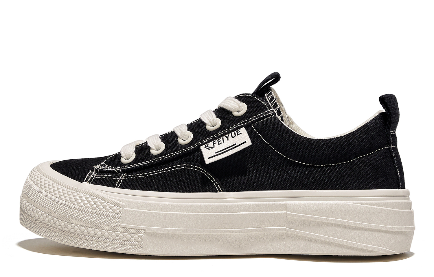 

Feiyue Антискользящие износостойкие низкие кеды унисекс черные, цвет Black