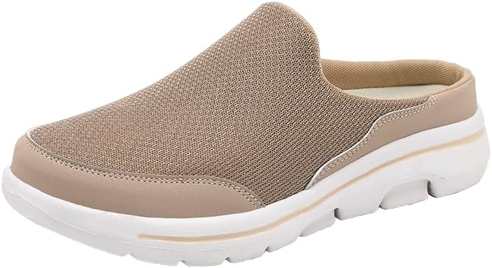 

Hhhchpm Мужские слипоны без шнурков, удобные, дышащие, противоскользящие кроссовки, подходят для прогулок/открытого воздуха/походов/кемпинга, коричневый