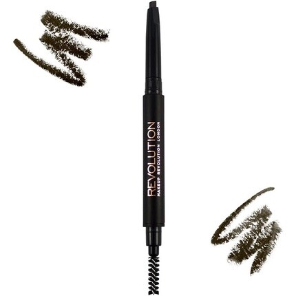 

Duo Brow Карандаш для бровей и кисть темно-коричневого цвета, 1 шт., Makeup Revolution